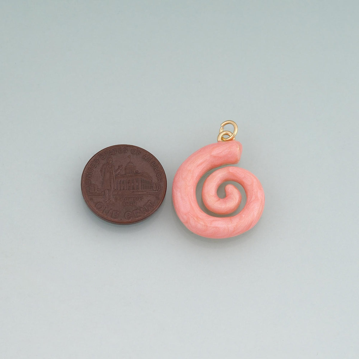 18K Gold Filled Enamel Spiral Shell Pendant,Ocean Boho Charm Bracelet Necklace for DIY Jewelry Making Supply