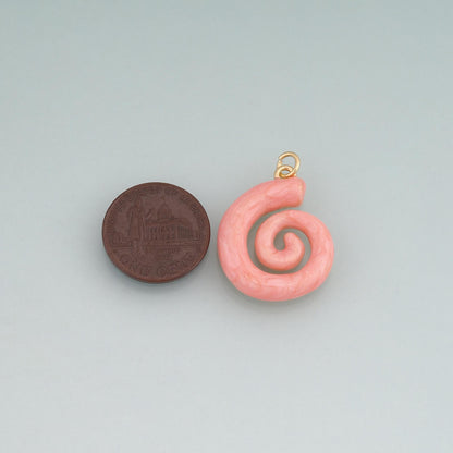18K Gold Filled Enamel Spiral Shell Pendant,Ocean Boho Charm Bracelet Necklace for DIY Jewelry Making Supply