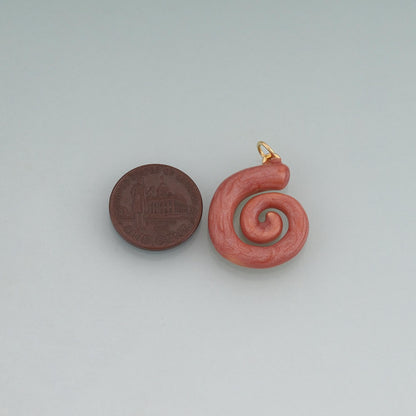 18K Gold Filled Enamel Spiral Shell Pendant,Ocean Boho Charm Bracelet Necklace for DIY Jewelry Making Supply