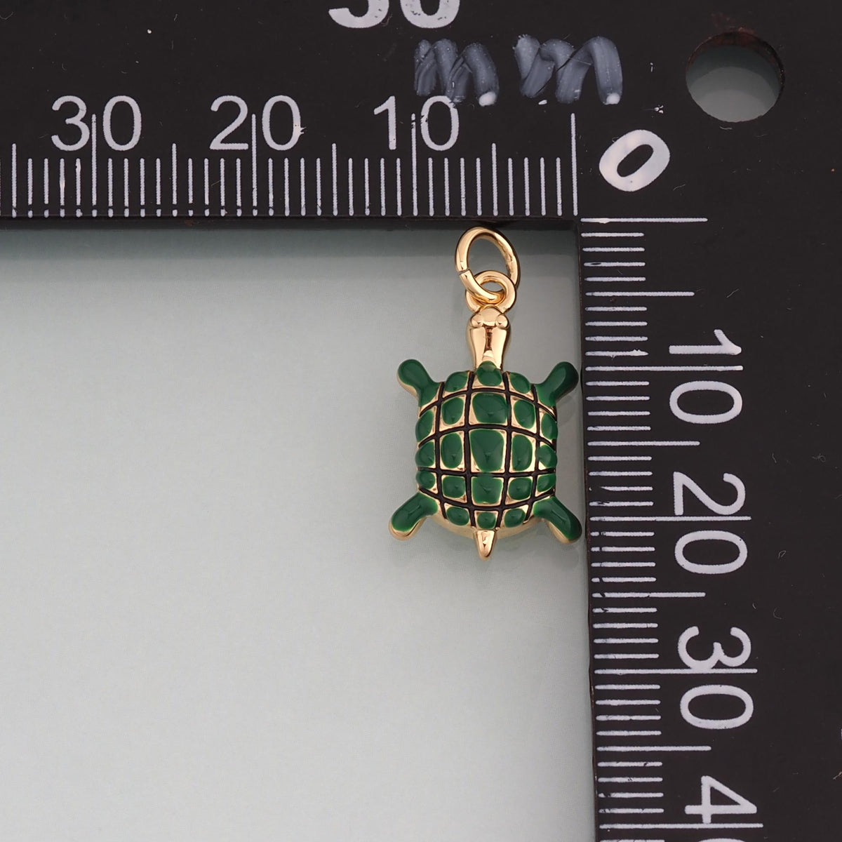 18K Gold Filled Enamel Turtle Pendant,Ocean Charm Bracelet Necklace for DIY Jewelry Making Supply