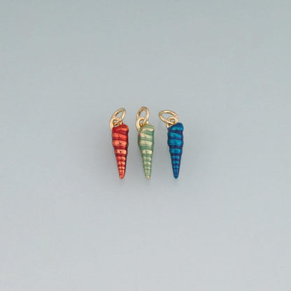 18K Gold Filled Enamel Conch Shell Pendant,Ocean Charm Bracelet Necklace for DIY Jewelry Making Supply