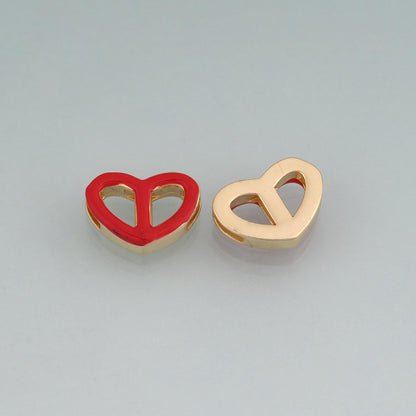 18K Gold Filled Enamel Heart Connector ,Minimalist Connector Charm Bracelet Necklace for DIY Jewelry Making Supply