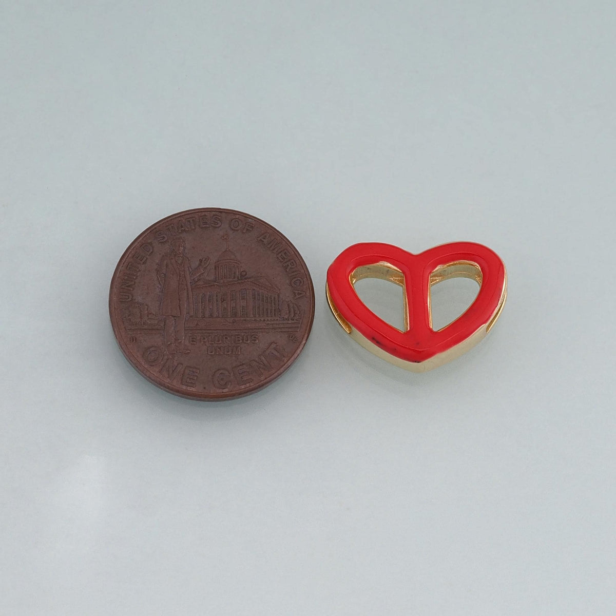 18K Gold Filled Enamel Heart Connector ,Minimalist Connector Charm Bracelet Necklace for DIY Jewelry Making Supply