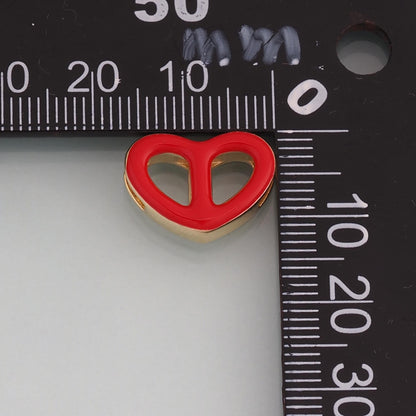18K Gold Filled Enamel Heart Connector ,Minimalist Connector Charm Bracelet Necklace for DIY Jewelry Making Supply