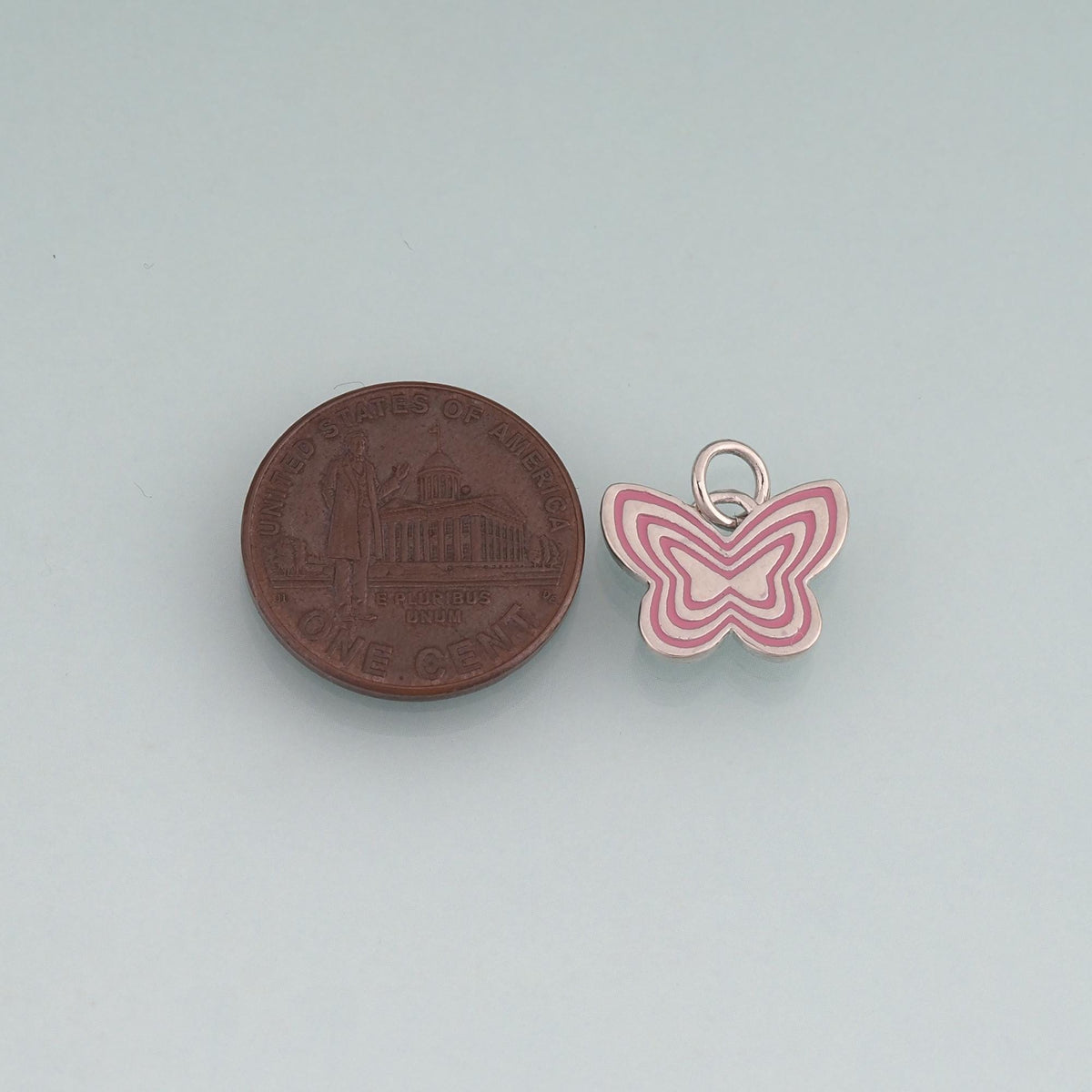 18K Gold Filled Enamel Butterfly Pendant,Minimalist Charm Bracelet Necklace for DIY Jewelry Making Supply