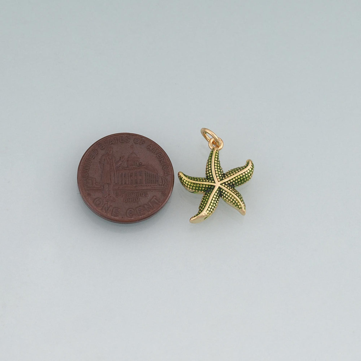 18K Gold Filled Enamel Starfish Pendant,Sea Life Charm Bracelet Necklace for DIY Jewelry Making Supply