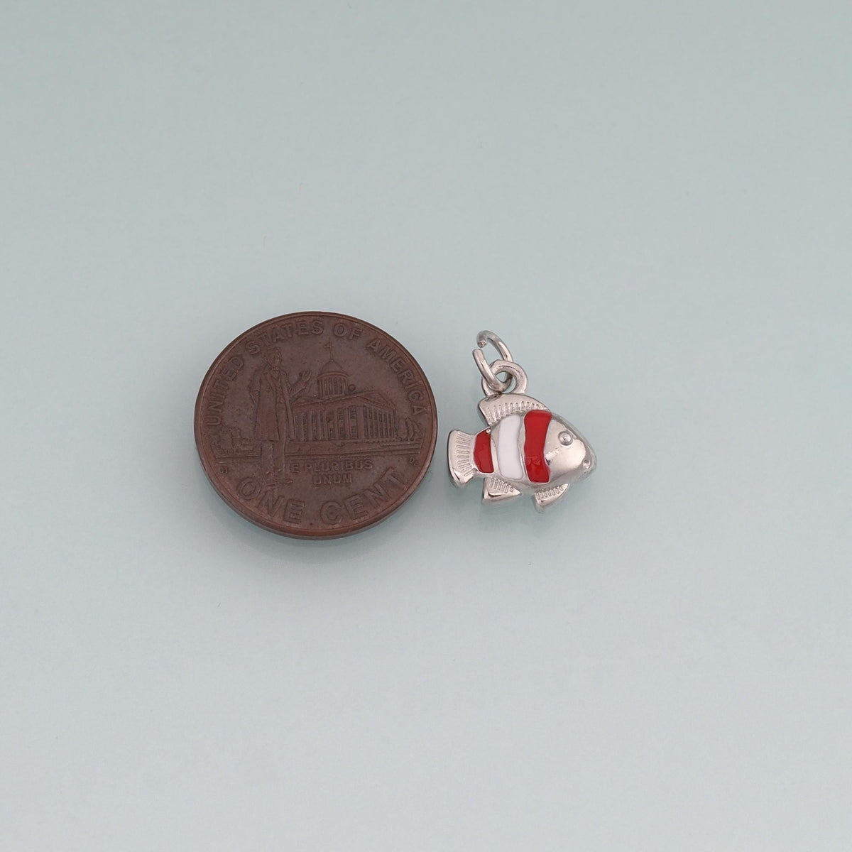 18K Gold Filled Enamel Clownfish Pendant,Sea Life Charm Bracelet Necklace for DIY Jewelry Making Supply