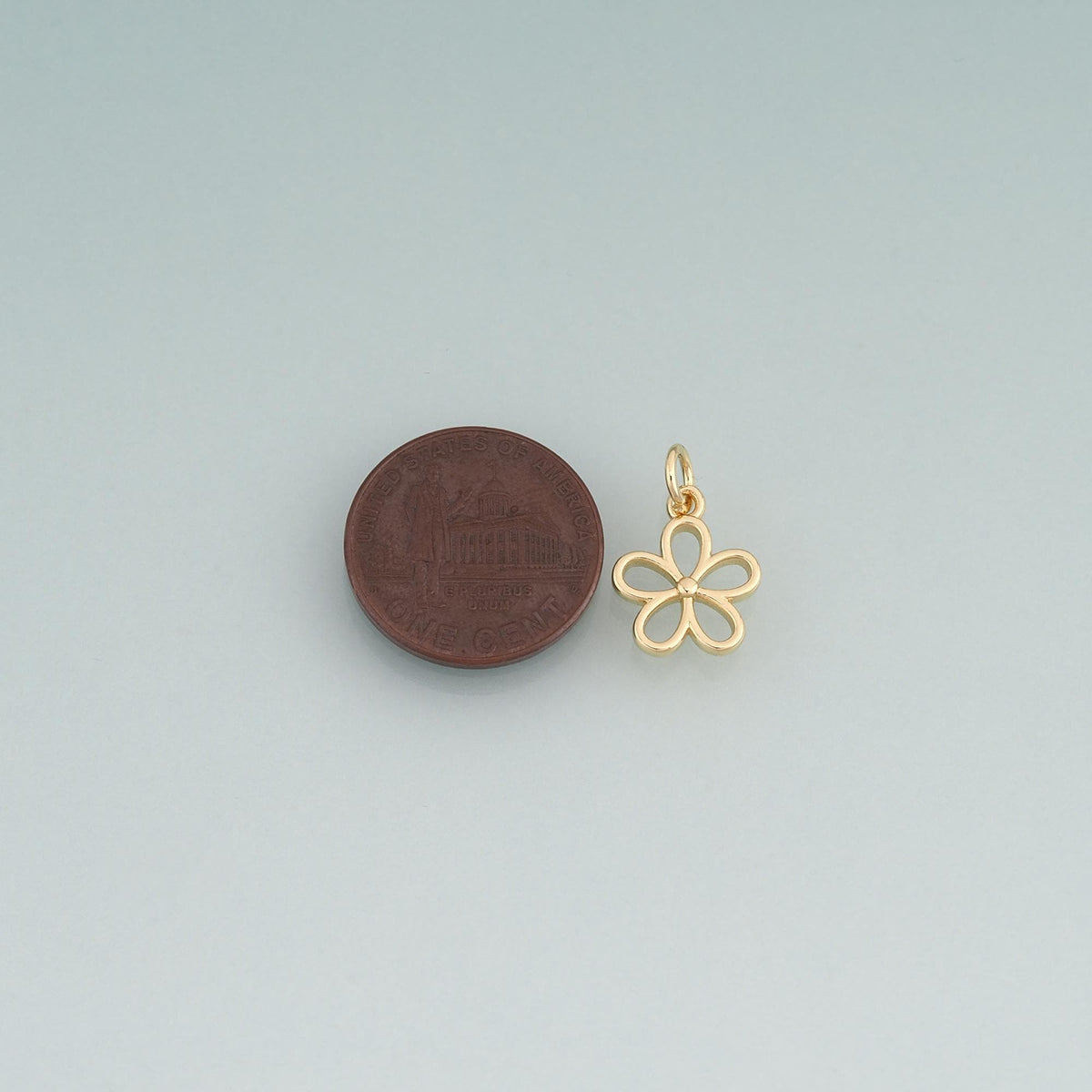 18K Gold Filled Flower Pendant,Minimalist Charm Bracelet Necklace for DIY Jewelry Making Supply