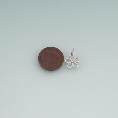 18K Gold Filled Flower Pendant,Minimalist Charm Bracelet Necklace for DIY Jewelry Making Supply