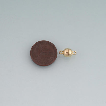 18K Gold Filled Magnetic Round Connector,Minimalist Connector Charm Bracelet Necklace for DIY Jewelry Making Supply