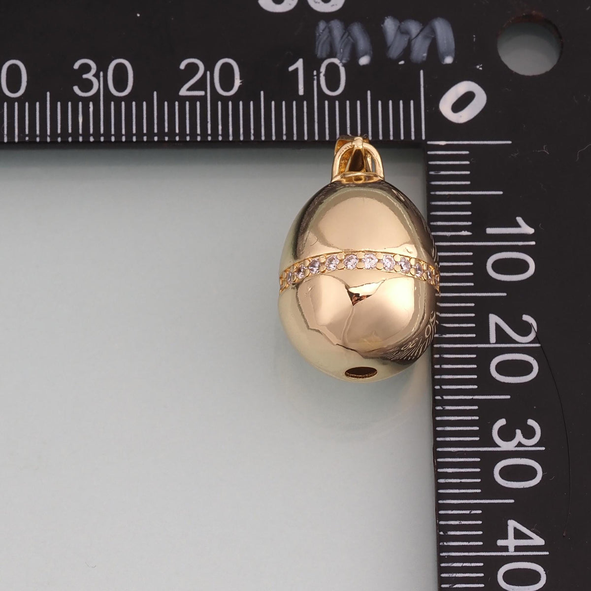 18K Gold Filled CZ Oval Pendant,Minimalist Charm Bracelet Necklace for DIY Jewelry Making Supply