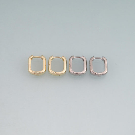 A Pair 18K Gold Filled Square Earrings, Minimalist Earrings Bracelet Necklace for DIY Jewelry Making Supply