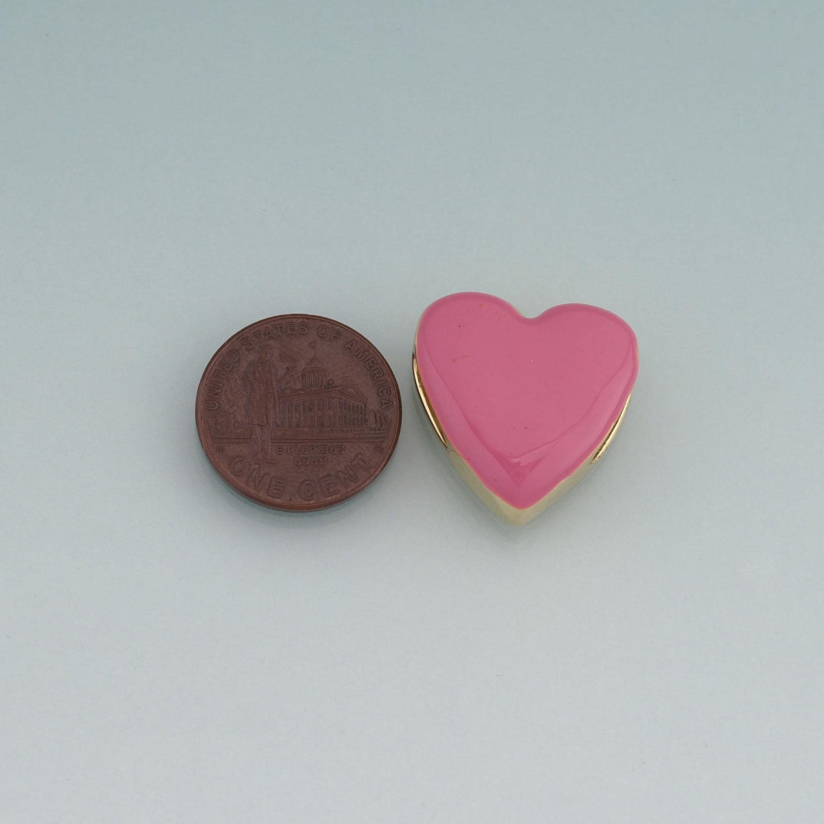 18K Gold Filled Enamel Heart Beads,Heart Beads Charm Bracelet Necklace for DIY Jewelry Making Supply