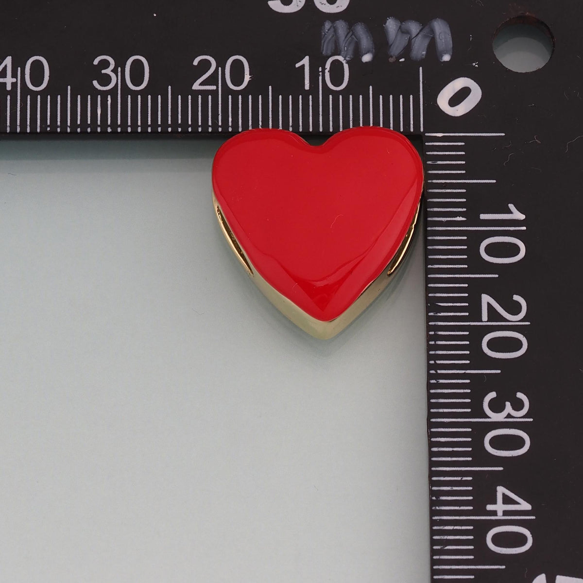 18K Gold Filled Enamel Heart Beads,Heart Beads Charm Bracelet Necklace for DIY Jewelry Making Supply
