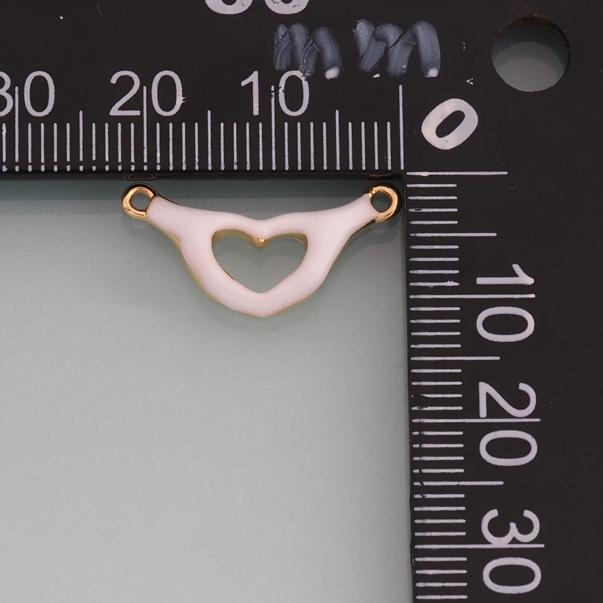 18K Gold Filled Enamel Heart Gesture Connector Pendant,Heart Connector Charm Bracelet Necklace for DIY Jewelry Making Supply