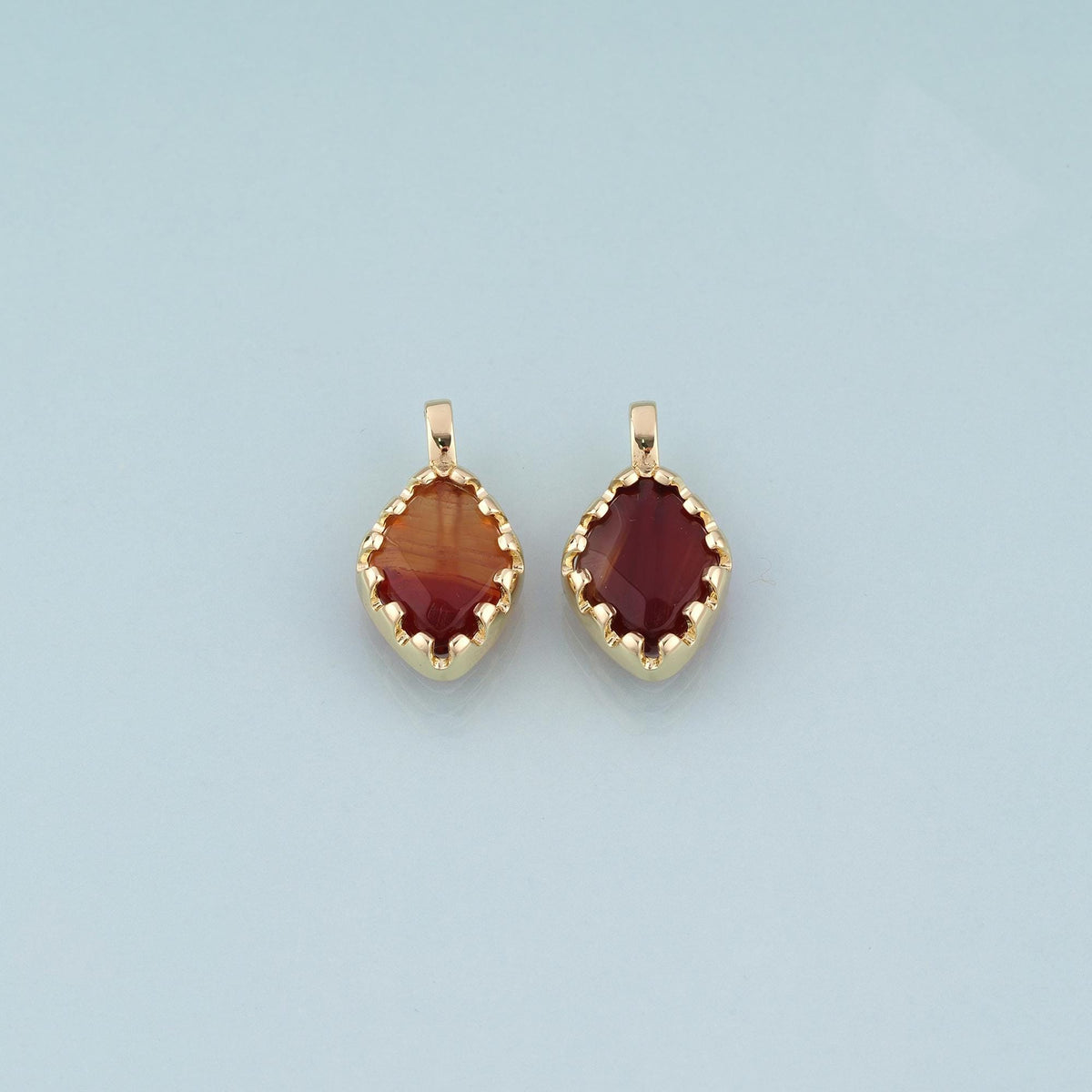 18K Gold Filled Rhombus Pendant,Amber Charm Bracelet Necklace for DIY Jewelry Making Supply