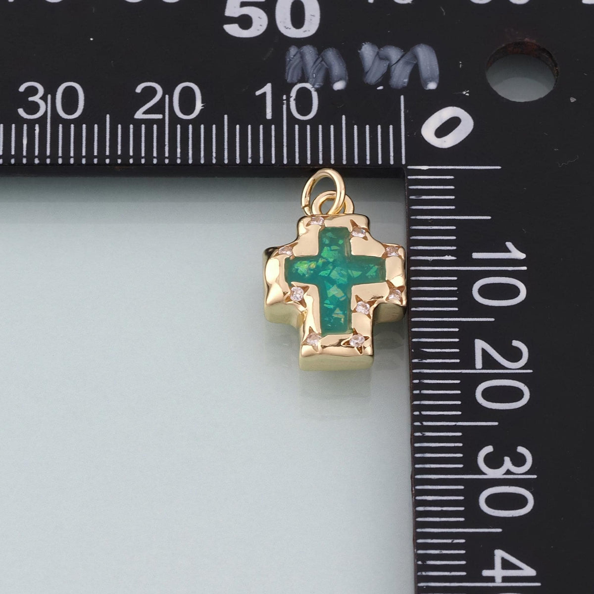 18K Gold Filled Enamel Evil Eye Cross Pendant,Evil Eye Charm Bracelet Necklace for DIY Jewelry Making Supply
