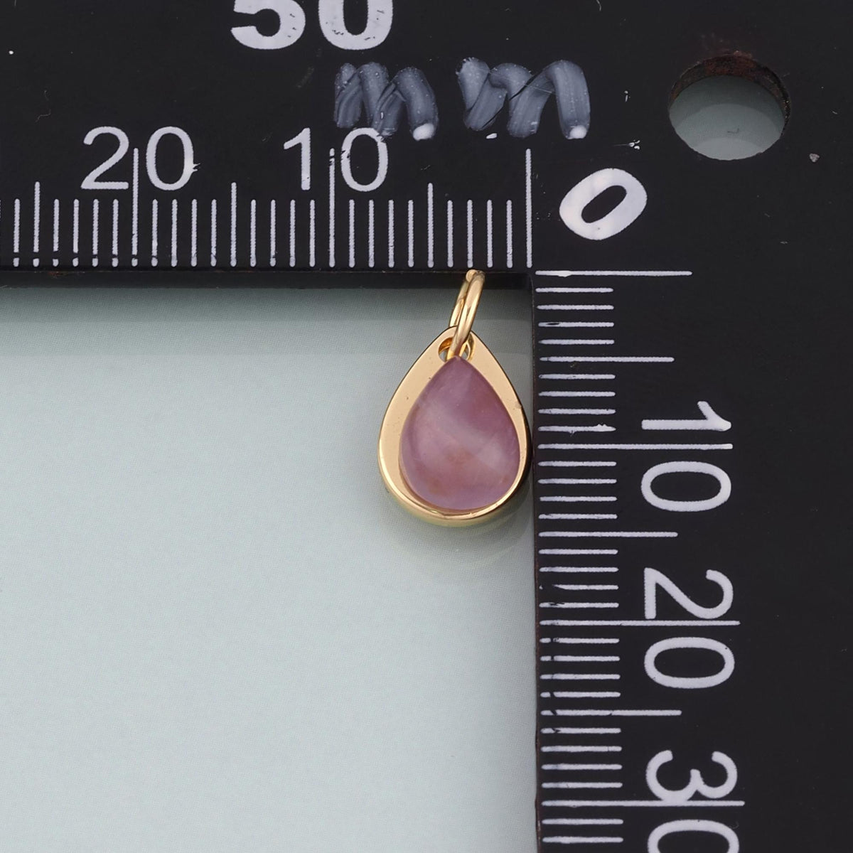 18K Gold Filled Droplet Pendant,Natural Stone Charm Bracelet Necklace for DIY Jewelry Making Supply