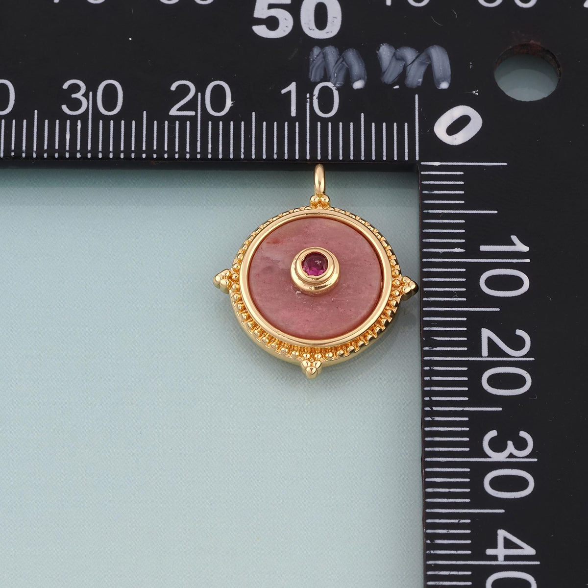 18K Gold Filled Compass Pendant,Natural Stone Charm Bracelet Necklace for DIY Jewelry Making Supply