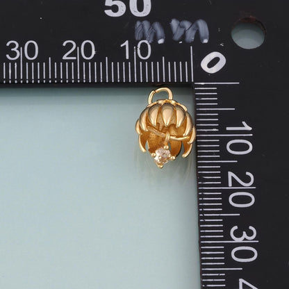 18K Gold Filled CZ Bud Pendant,Natural Plant Charm Bracelet Necklace for DIY Jewelry Making Supply
