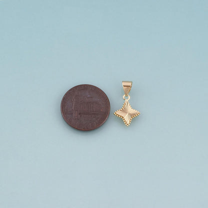 18K Gold Filled Radial Texture Polaris Pendant,Minimalist Charm Bracelet Necklace for DIY Jewelry Making Supply