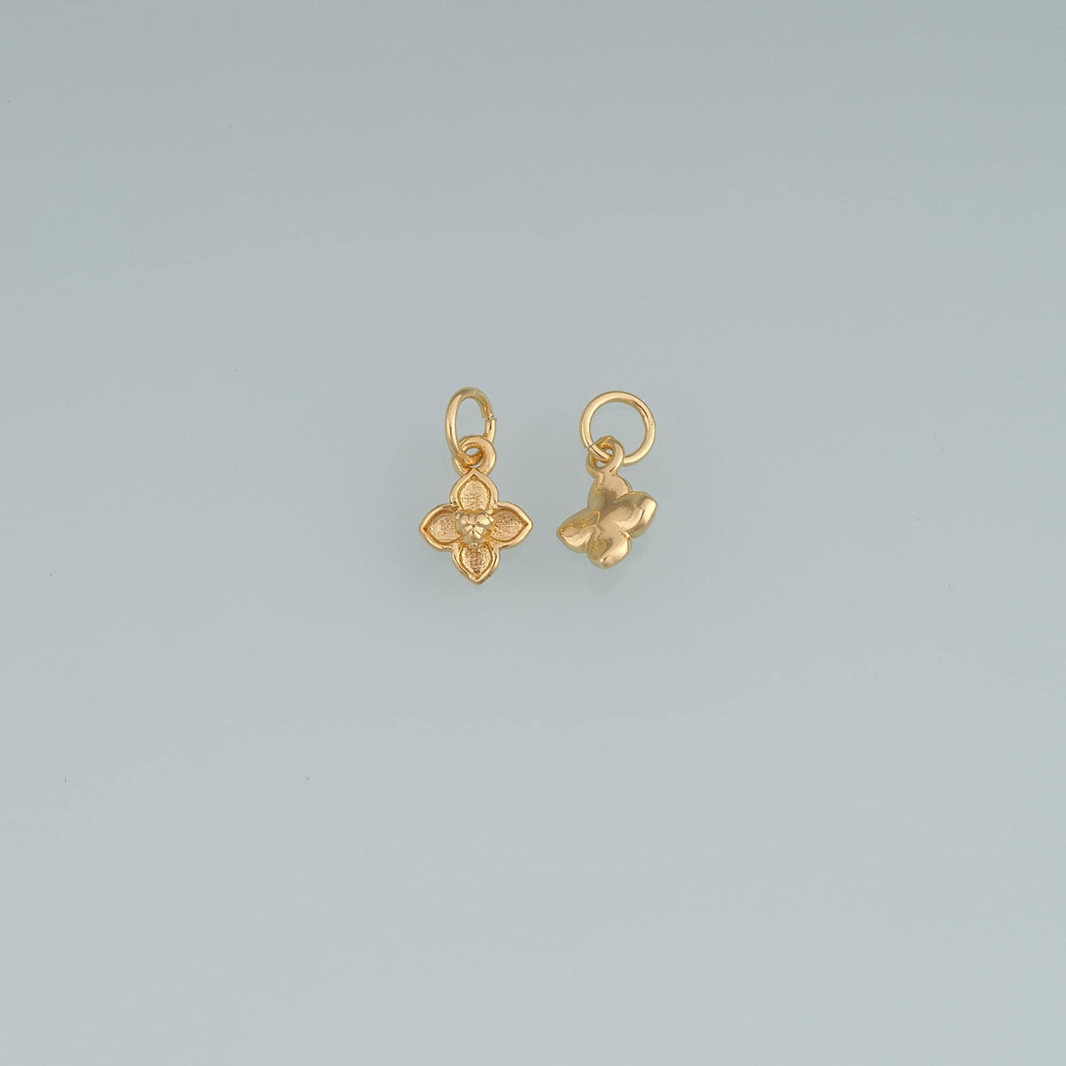 18K Gold Filled Flower Pendant,Minimalist Charm Bracelet Necklace for DIY Jewelry Making Supply