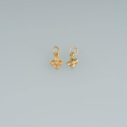 18K Gold Filled Flower Pendant,Minimalist Charm Bracelet Necklace for DIY Jewelry Making Supply