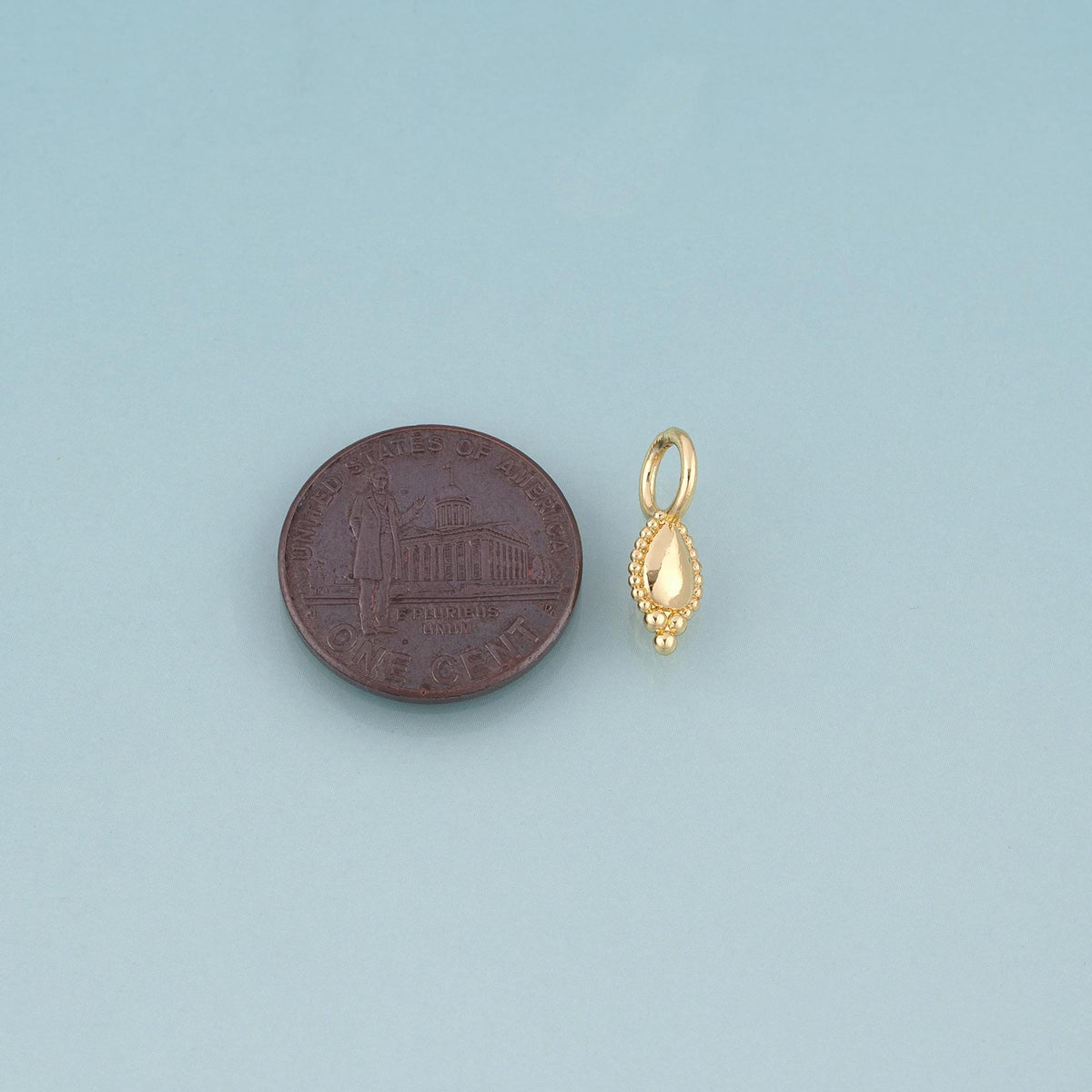 18K Gold Filled Teardrop Charm Pendant for Jewelry Making