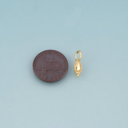 18K Gold Filled Teardrop Charm Pendant for Jewelry Making