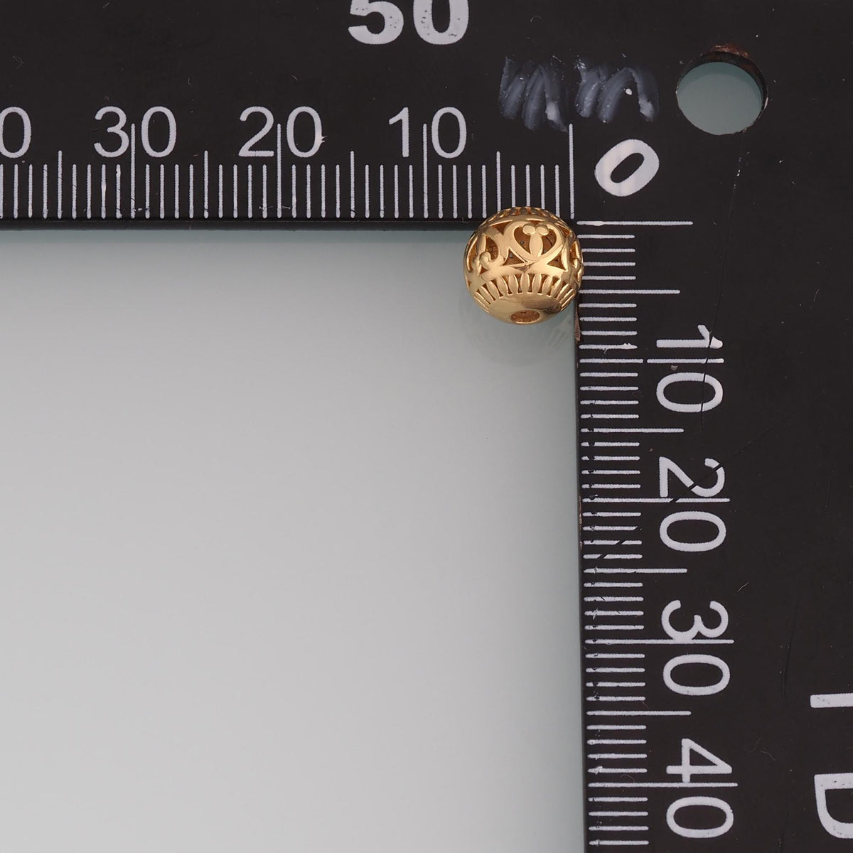 18K Gold Filled Openwork Filigree Round Bead,Minimalist Round Spacer Bead Bracelet Necklace for DIY Jewelry Making Supply