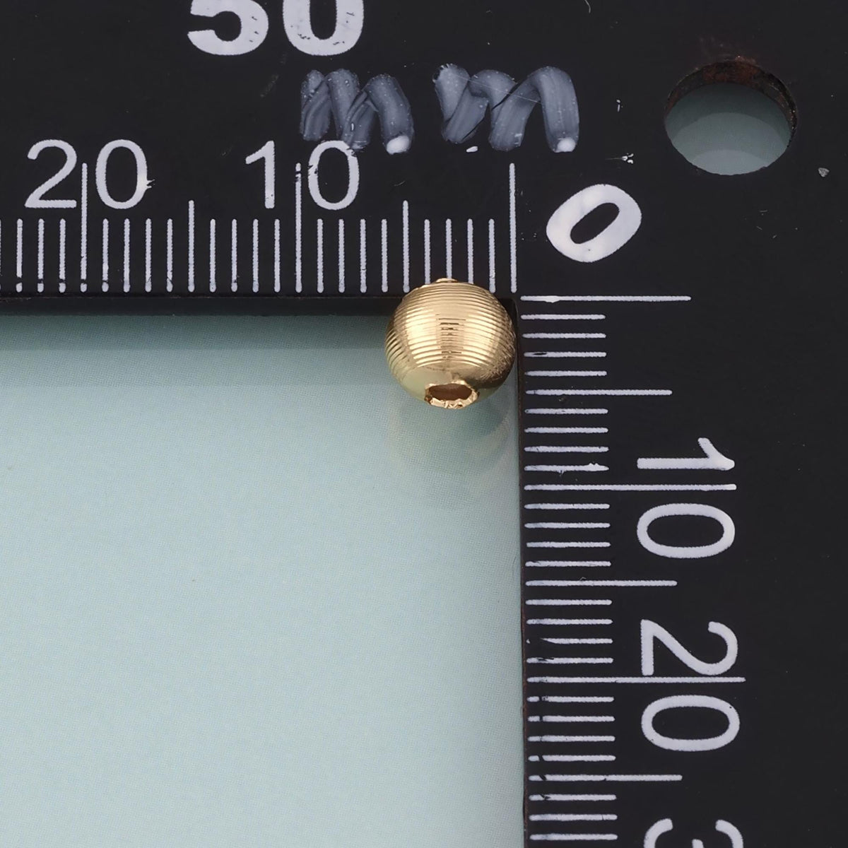 18K Gold Filled Texture Round Bead,Minimalist Round Spacer Bead Bracelet Necklace for DIY Jewelry Making Supply