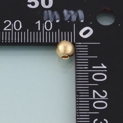 18K Gold Filled Texture Round Bead,Minimalist Round Spacer Bead Bracelet Necklace for DIY Jewelry Making Supply