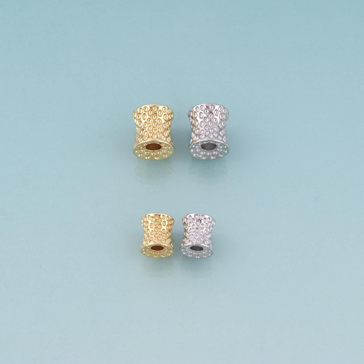 18K Gold Filled Cylinder Spacer Bead,Minimalist Spacer Bead Bracelet Necklace for DIY Jewelry Making Supply