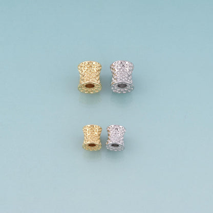 18K Gold Filled Cylinder Spacer Bead,Minimalist Spacer Bead Bracelet Necklace for DIY Jewelry Making Supply