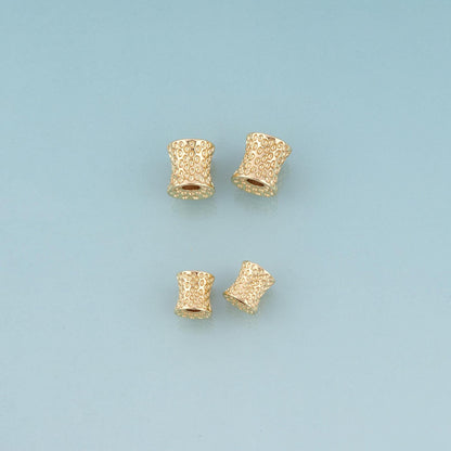 18K Gold Filled Cylinder Spacer Bead,Minimalist Spacer Bead Bracelet Necklace for DIY Jewelry Making Supply