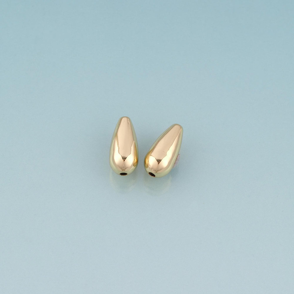 18K Gold Filled Smooth Surface Droplet Bead,Minimalist Droplet Spacer Bead Bracelet Necklace for DIY Jewelry Making Supply