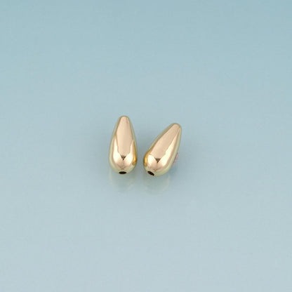 18K Gold Filled Smooth Surface Droplet Bead,Minimalist Droplet Spacer Bead Bracelet Necklace for DIY Jewelry Making Supply