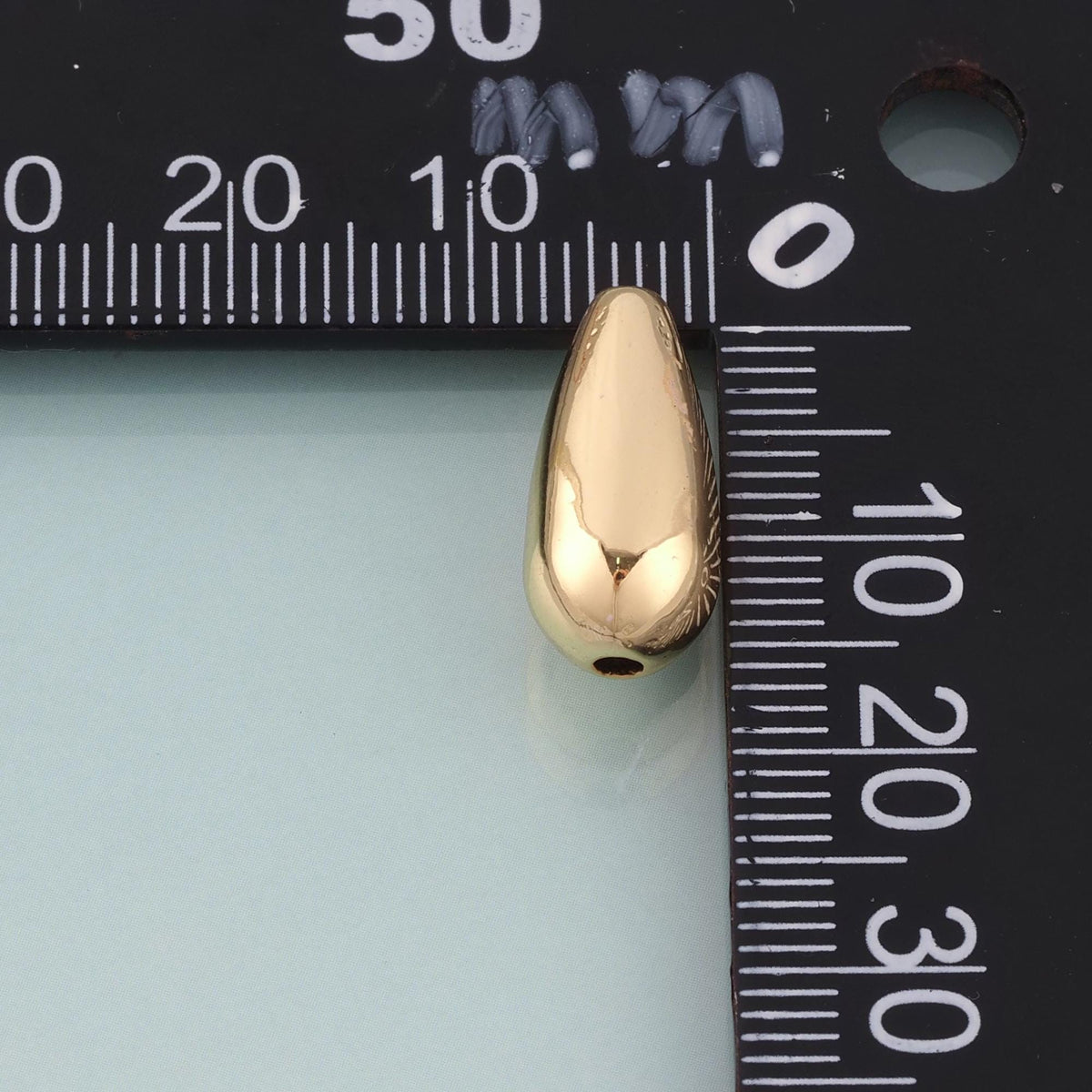 18K Gold Filled Smooth Surface Droplet Bead,Minimalist Droplet Spacer Bead Bracelet Necklace for DIY Jewelry Making Supply