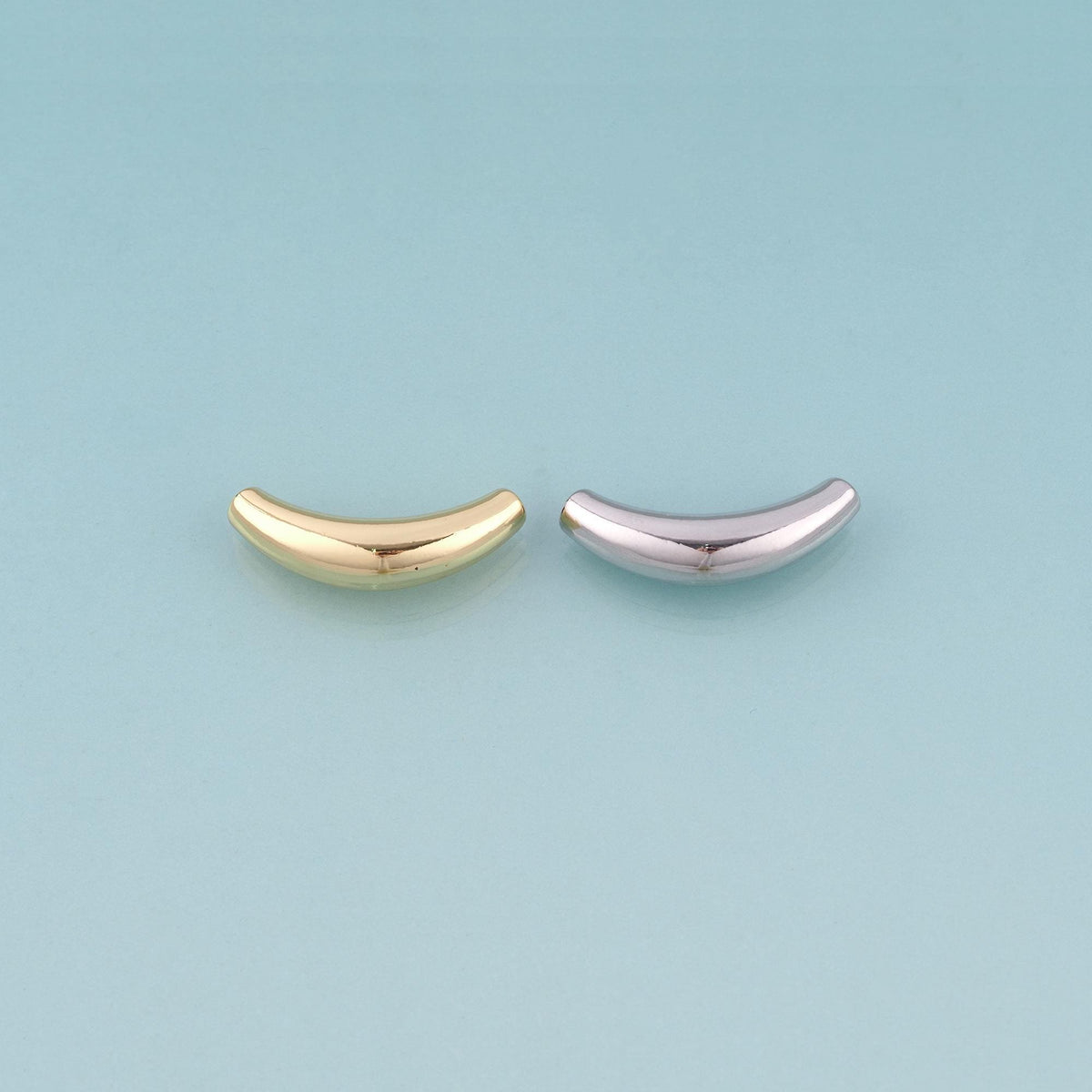 18K Gold Filled Smooth Surface Arc Bead,Minimalist Arc Spacer Bead Bracelet Necklace for DIY Jewelry Making Supply