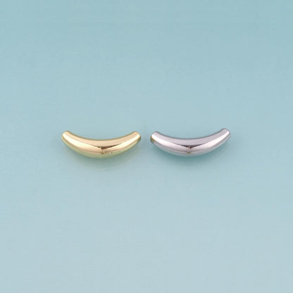 18K Gold Filled Smooth Surface Arc Bead,Minimalist Arc Spacer Bead Bracelet Necklace for DIY Jewelry Making Supply
