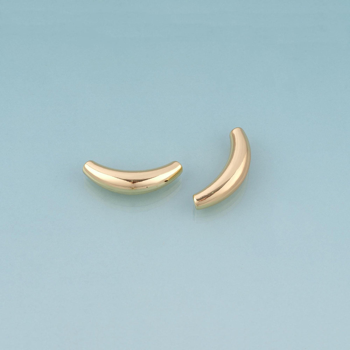 18K Gold Filled Smooth Surface Arc Bead,Minimalist Arc Spacer Bead Bracelet Necklace for DIY Jewelry Making Supply