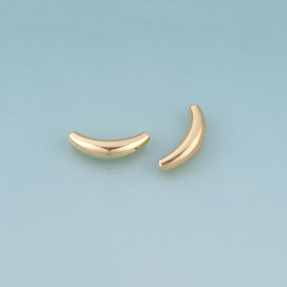 18K Gold Filled Smooth Surface Arc Bead,Minimalist Arc Spacer Bead Bracelet Necklace for DIY Jewelry Making Supply