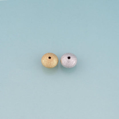 18K Gold Filled Matte Texture Round Bead,Minimalist Round Spacer Bead Bracelet Necklace for DIY Jewelry Making Supply
