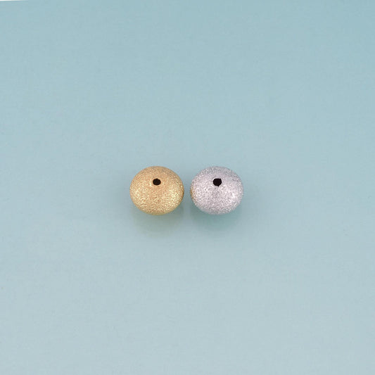 18K Gold Filled Matte Texture Round Bead,Minimalist Round Spacer Bead Bracelet Necklace for DIY Jewelry Making Supply