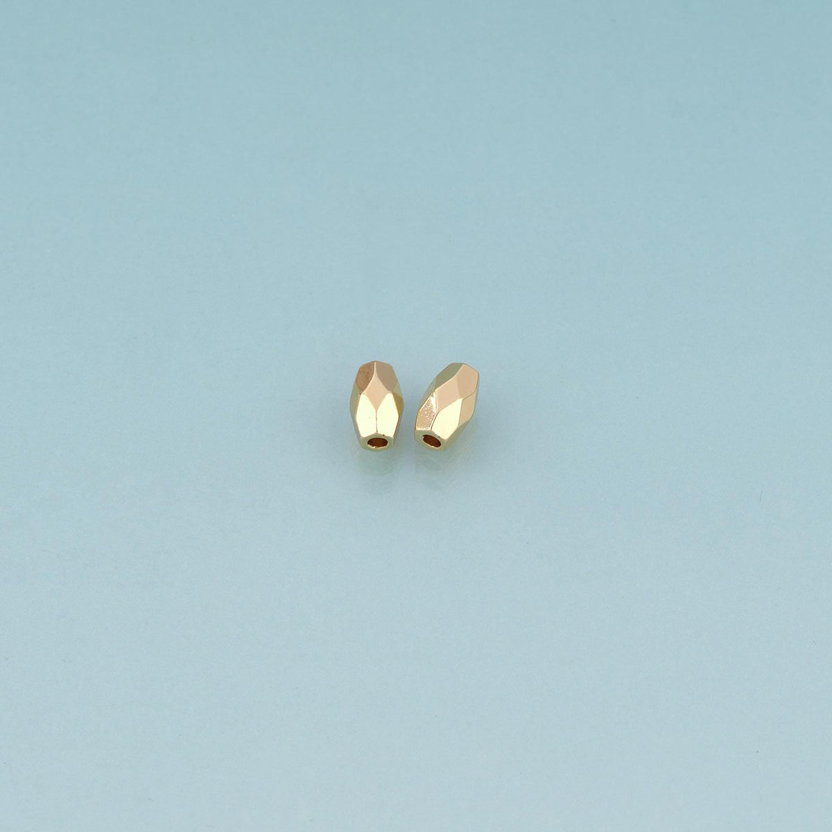 18K Gold Filled Smooth Surface Faceted Barrel Bead,Minimalist Barrel Spacer Bead Bracelet Necklace for DIY Jewelry Making Sup