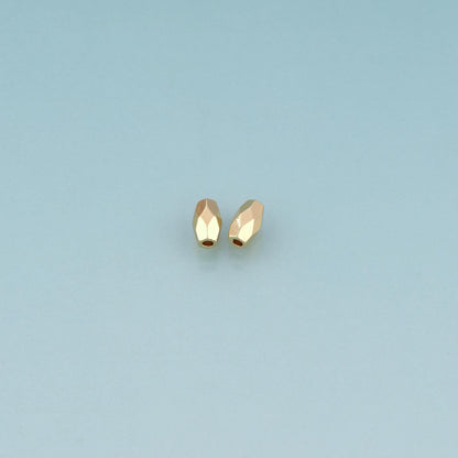 18K Gold Filled Smooth Surface Faceted Barrel Bead,Minimalist Barrel Spacer Bead Bracelet Necklace for DIY Jewelry Making Sup
