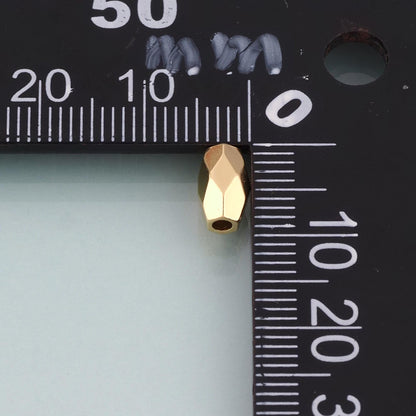 18K Gold Filled Smooth Surface Faceted Barrel Bead,Minimalist Barrel Spacer Bead Bracelet Necklace for DIY Jewelry Making Sup
