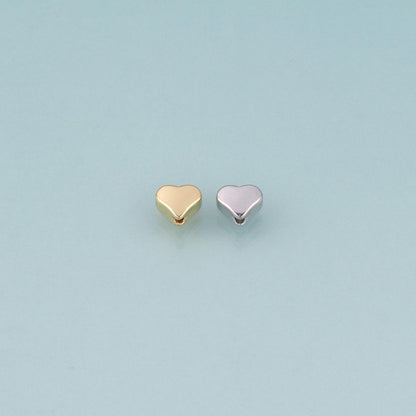 18K Gold Filled Heart Bead,Minimalist Heart Spacer Bead Bracelet Necklace for DIY Jewelry Making Supply