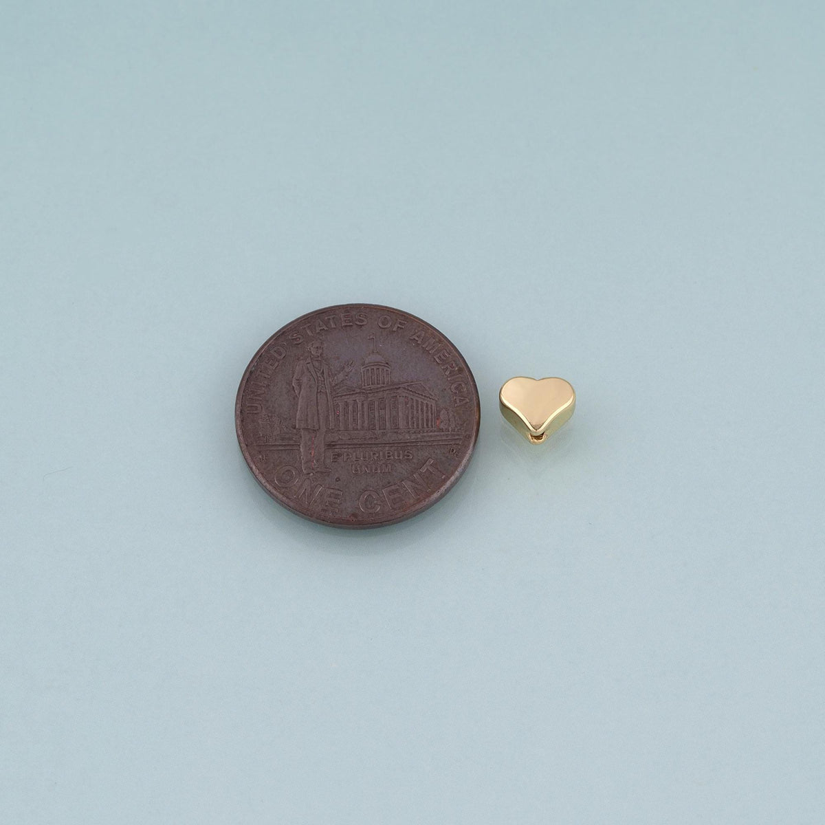 18K Gold Filled Heart Bead,Minimalist Heart Spacer Bead Bracelet Necklace for DIY Jewelry Making Supply