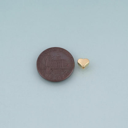 18K Gold Filled Heart Bead,Minimalist Heart Spacer Bead Bracelet Necklace for DIY Jewelry Making Supply
